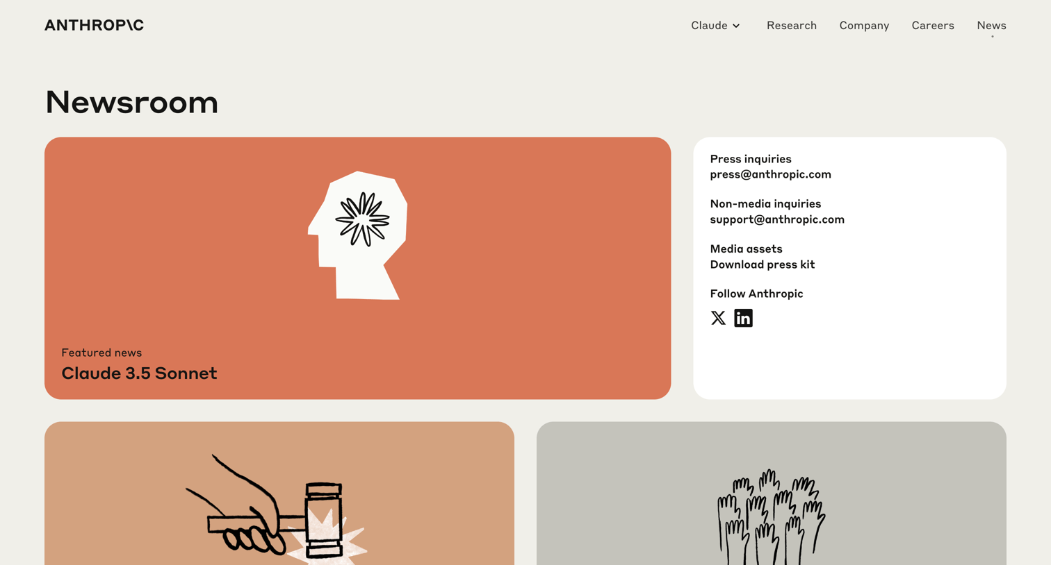 Anthropic - Newsroom | Anthropic screen