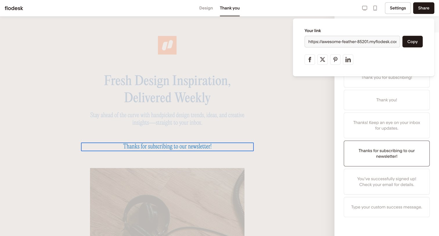 Flodesk - Simple link in bio | Flodesk screen