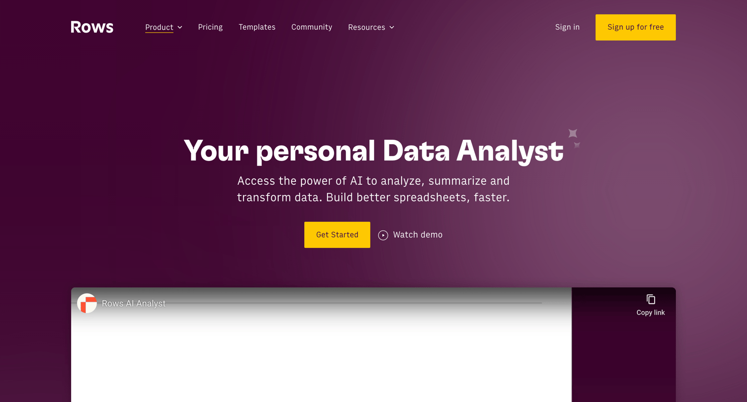 Rows - Rows AI Analyze, summarize and transform data faster with AI. screen