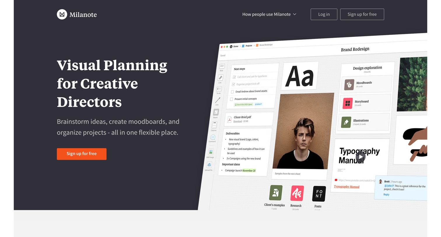 Milanote - Visual Workspace For Creative Directors - Milanote screen