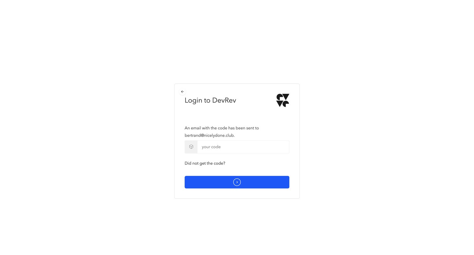 DevRev - DevRev Sign In screen