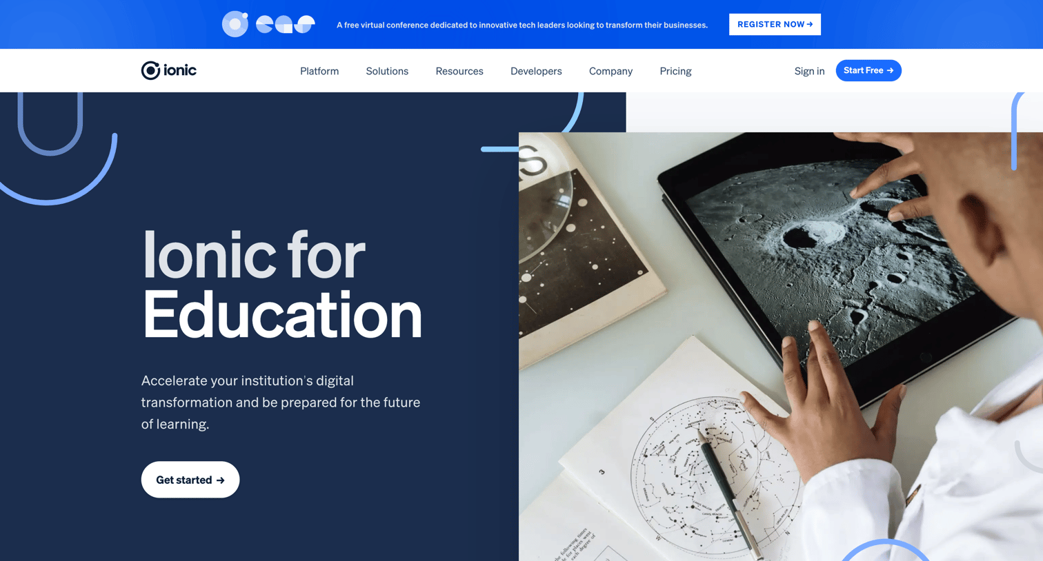 Ionic - Ionic for Education - Ionic - The Cross-Platform App Development screen