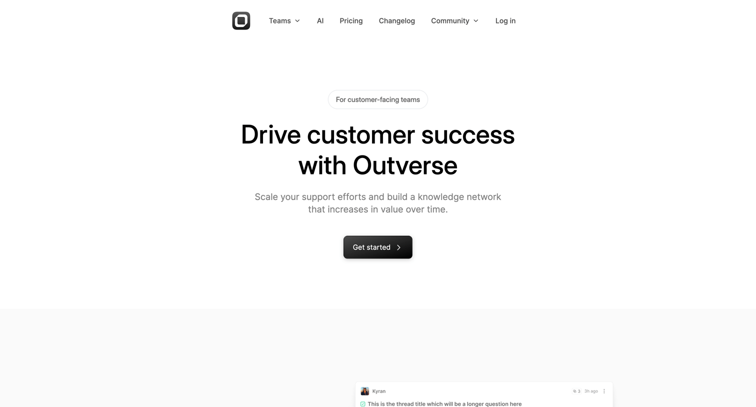 Outverse - Outverse for Customer Success screen