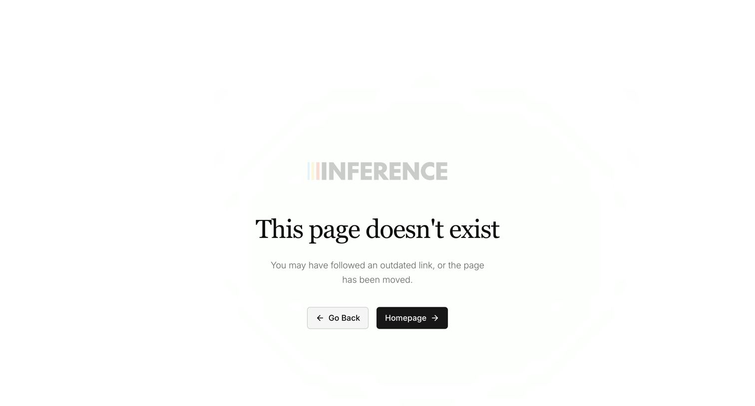 Inference - Model Not Found | Inference.net screen