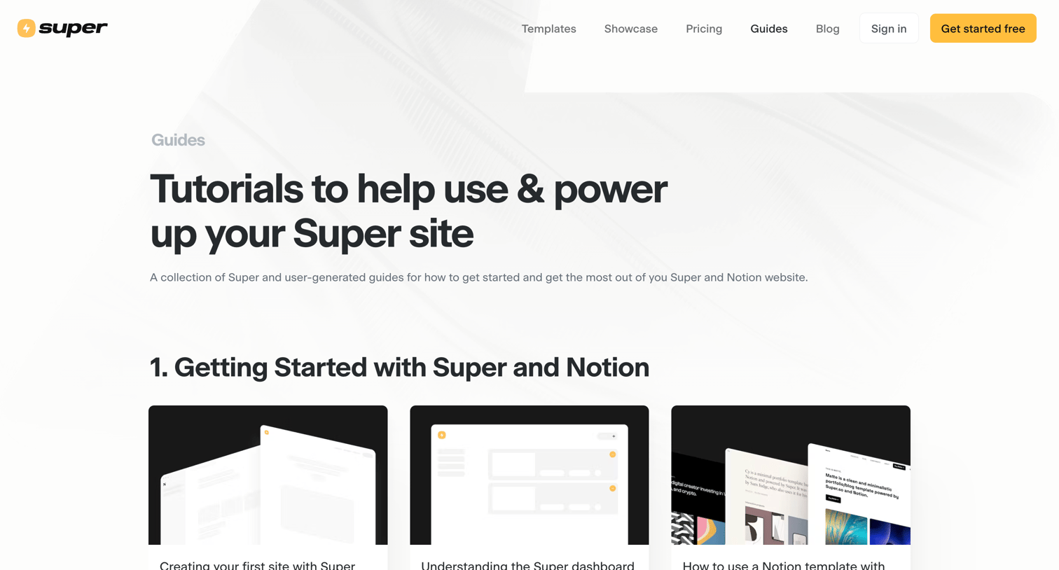 Super - Guides screen