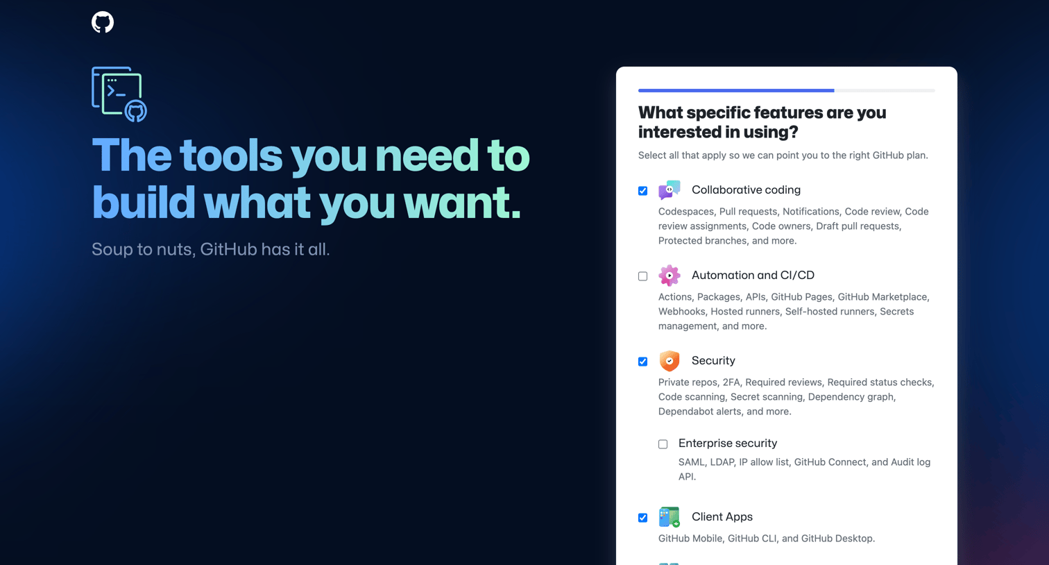 What specific features are you interested in using from Github