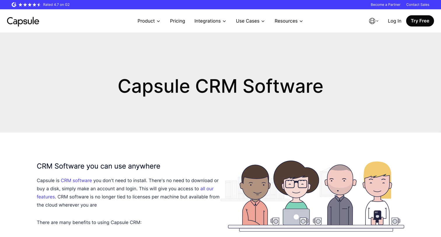 Capsule - CRM Software Capsule CRM screen