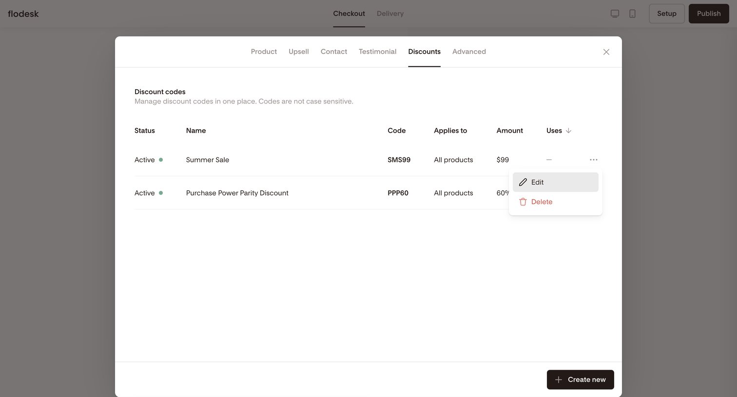 Flodesk - Simple checkout | Flodesk screen