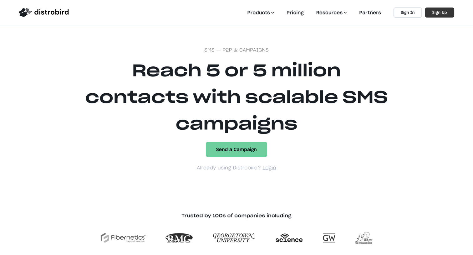 Distrobird - Distrobird | Peer-to-Peer Text Marketing Software screen