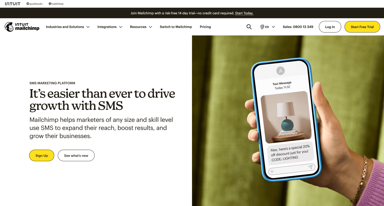 Mailchimp - SMS Marketing Platform  Mailchimp screen