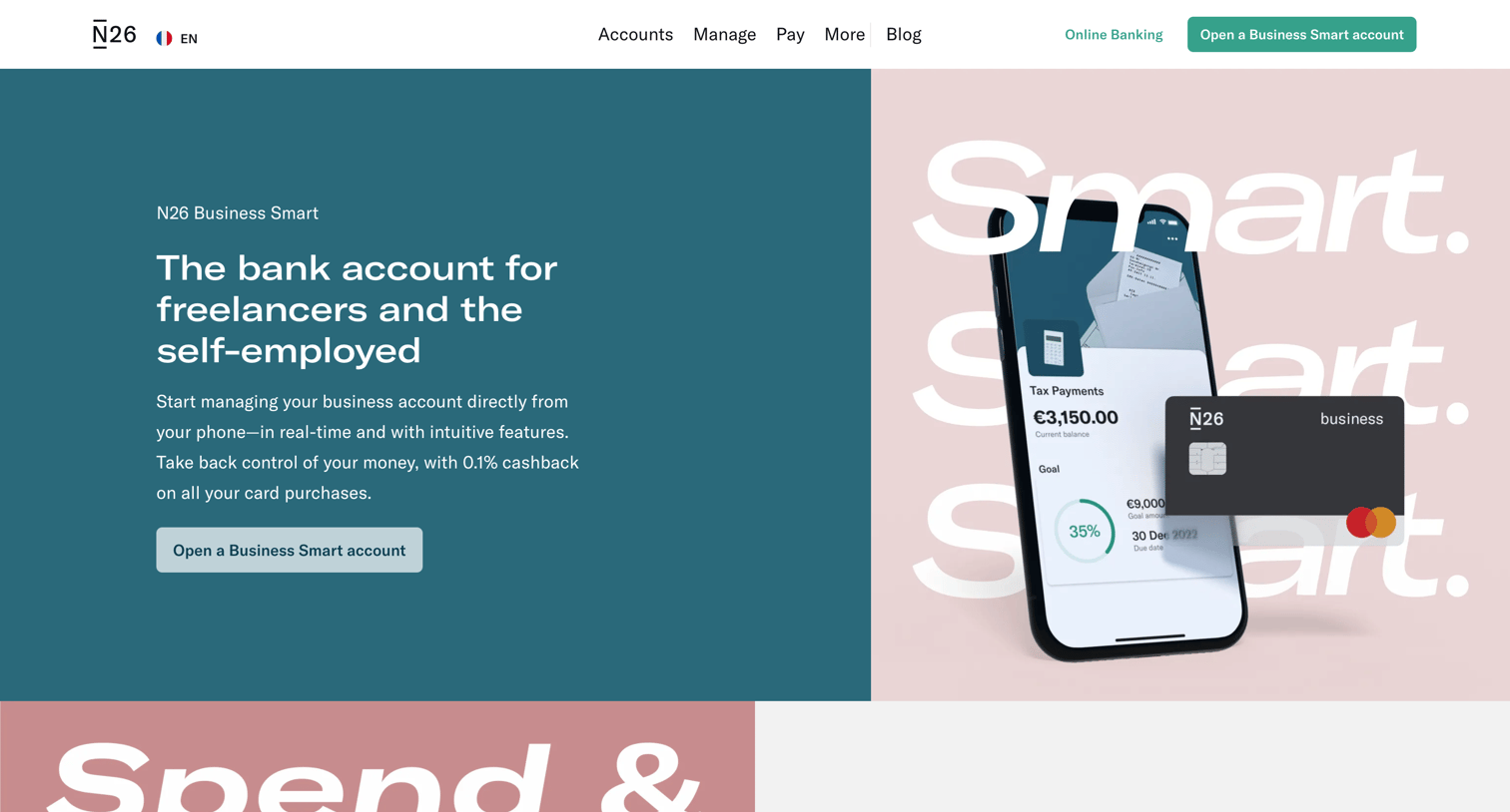 N26 - Open a business bank account online in minutes — N26 screen