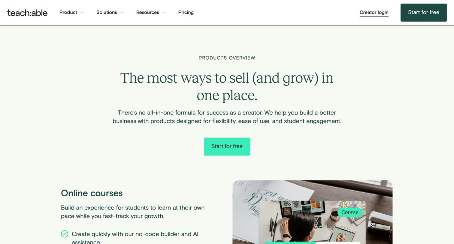 Teachable - Product Overview - Teachable screen