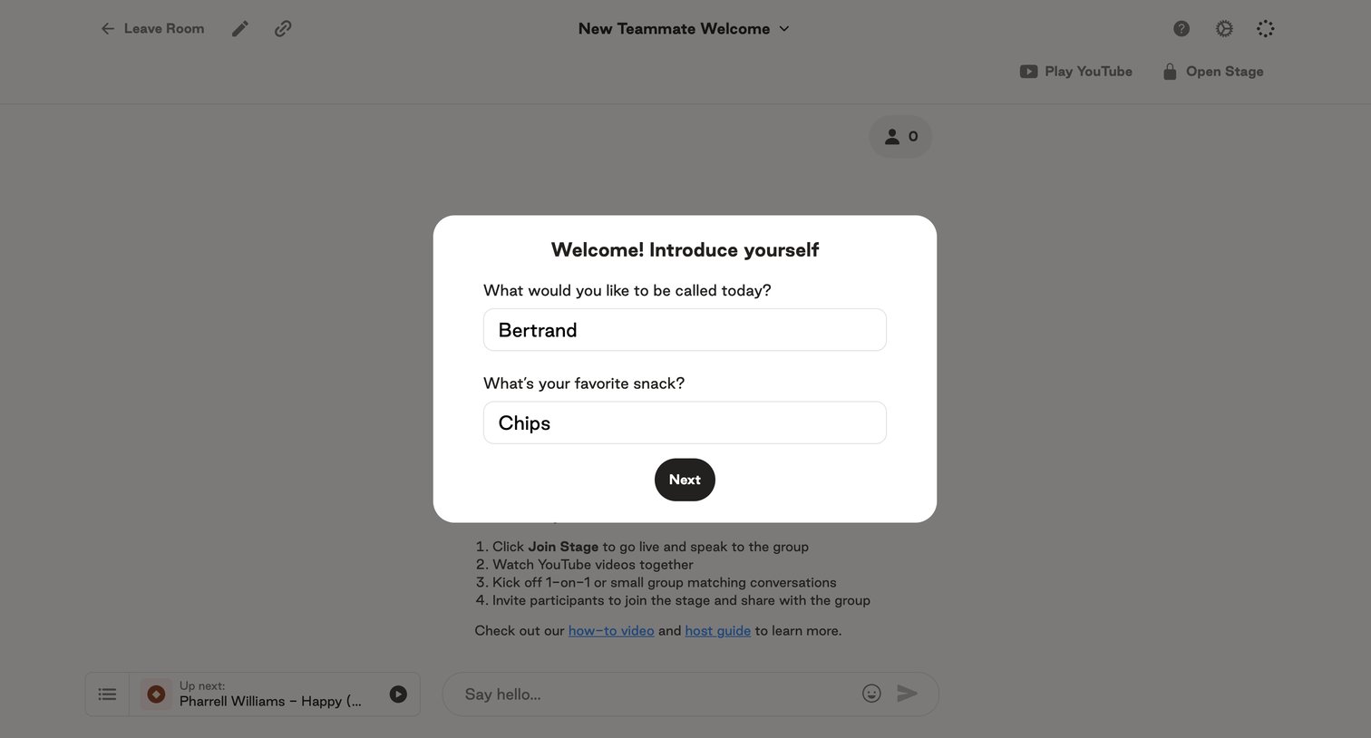 Gatheround - New Teammate Welcome — Gatheround — A better way to bring your pe screen