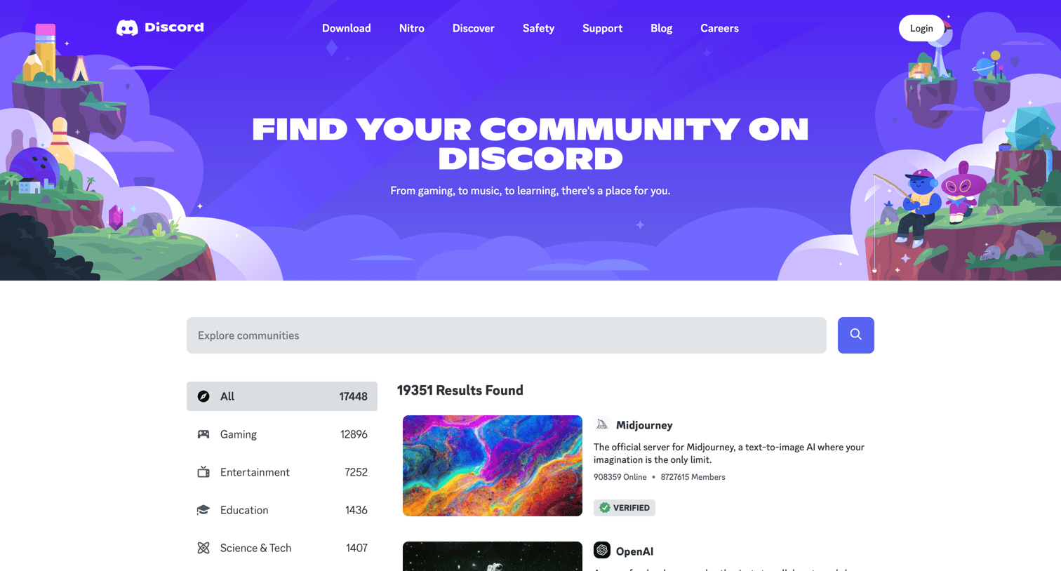 Discord - Discord Servers - Home screen
