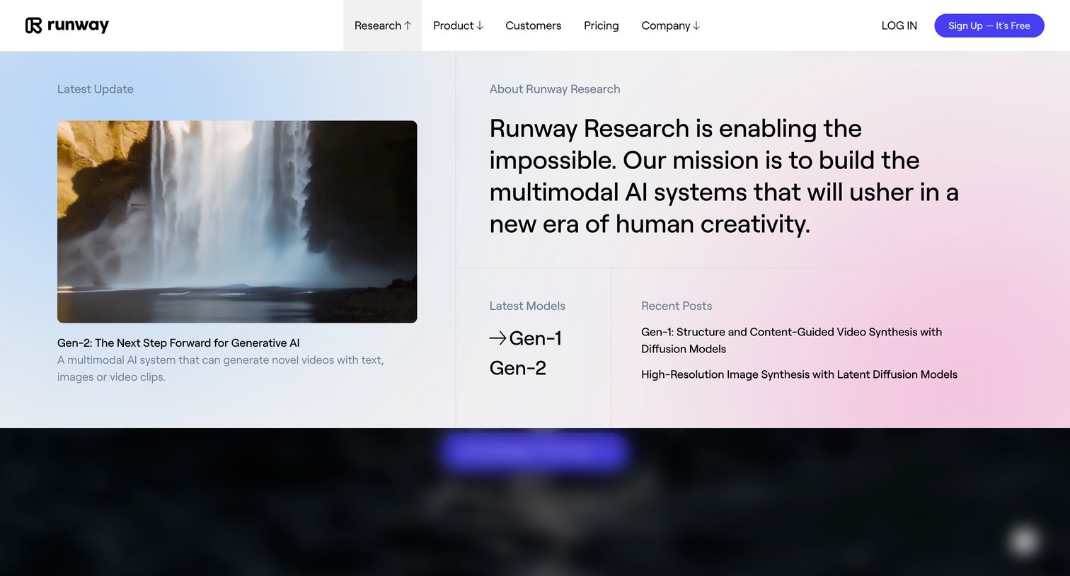 Runway - Runway - Advancing creativity with artificial intelligence. screen