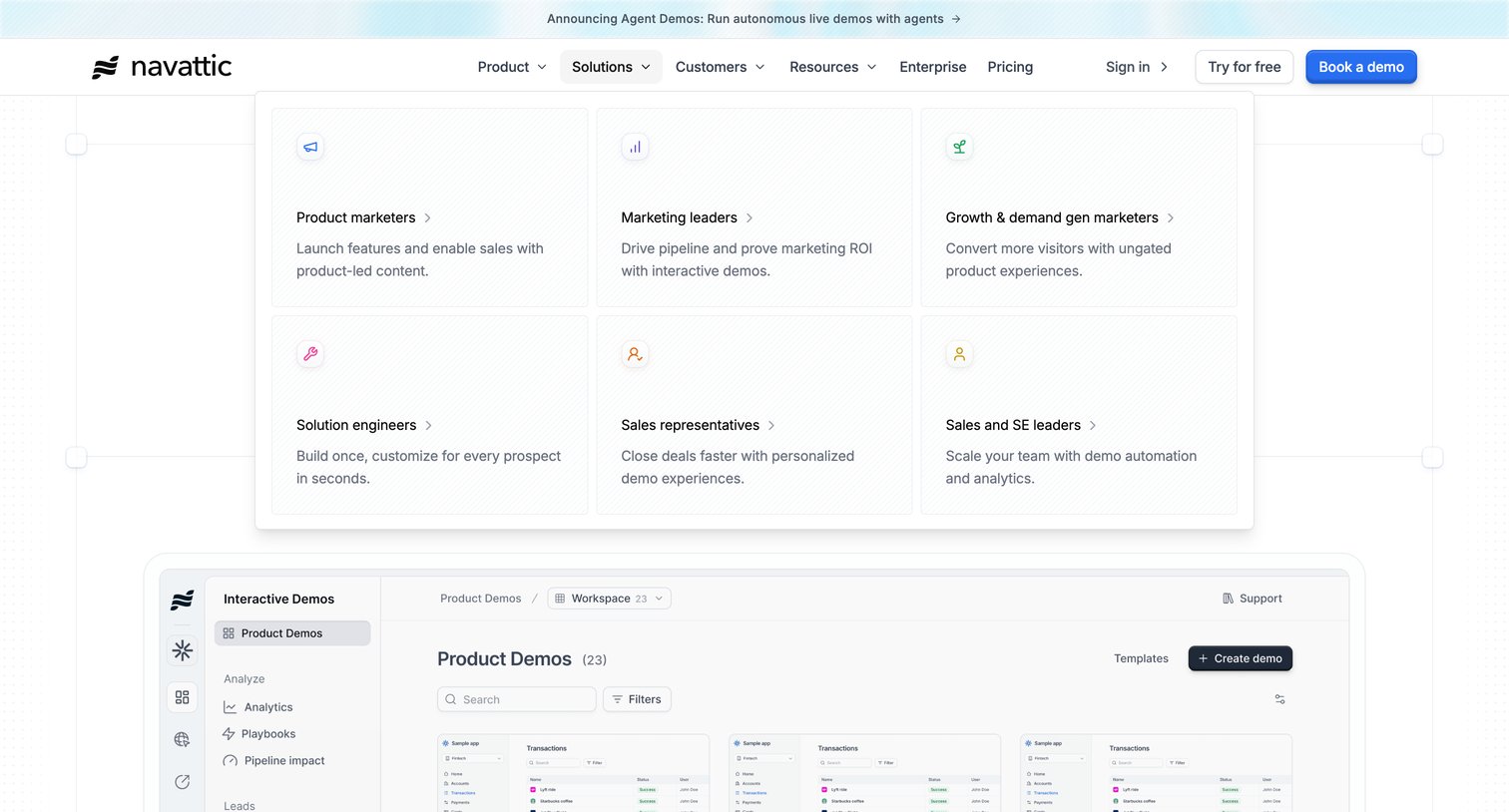 Navattic - Navattic Interactive Product Demo Software screen