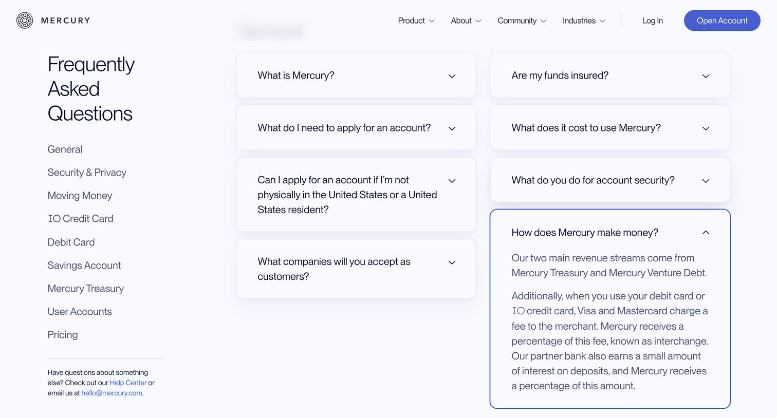 Mercury - Frequently Asked Questions | Mercury screen