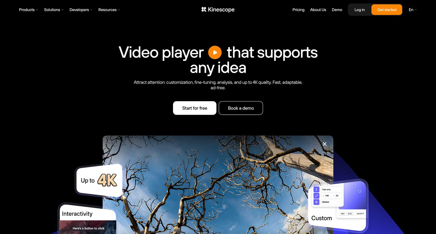 Kinescope - Video Player for Business — Fast & Customizable Kinescope screen