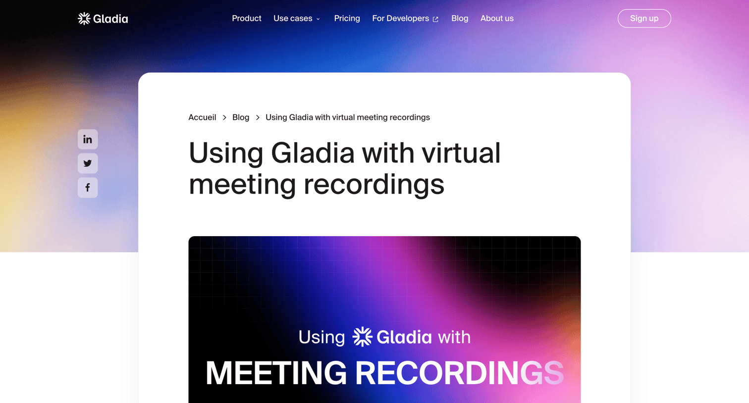 Gladia - Gladia - Using a Speech-to-Text API for Meetings - Best Practices screen
