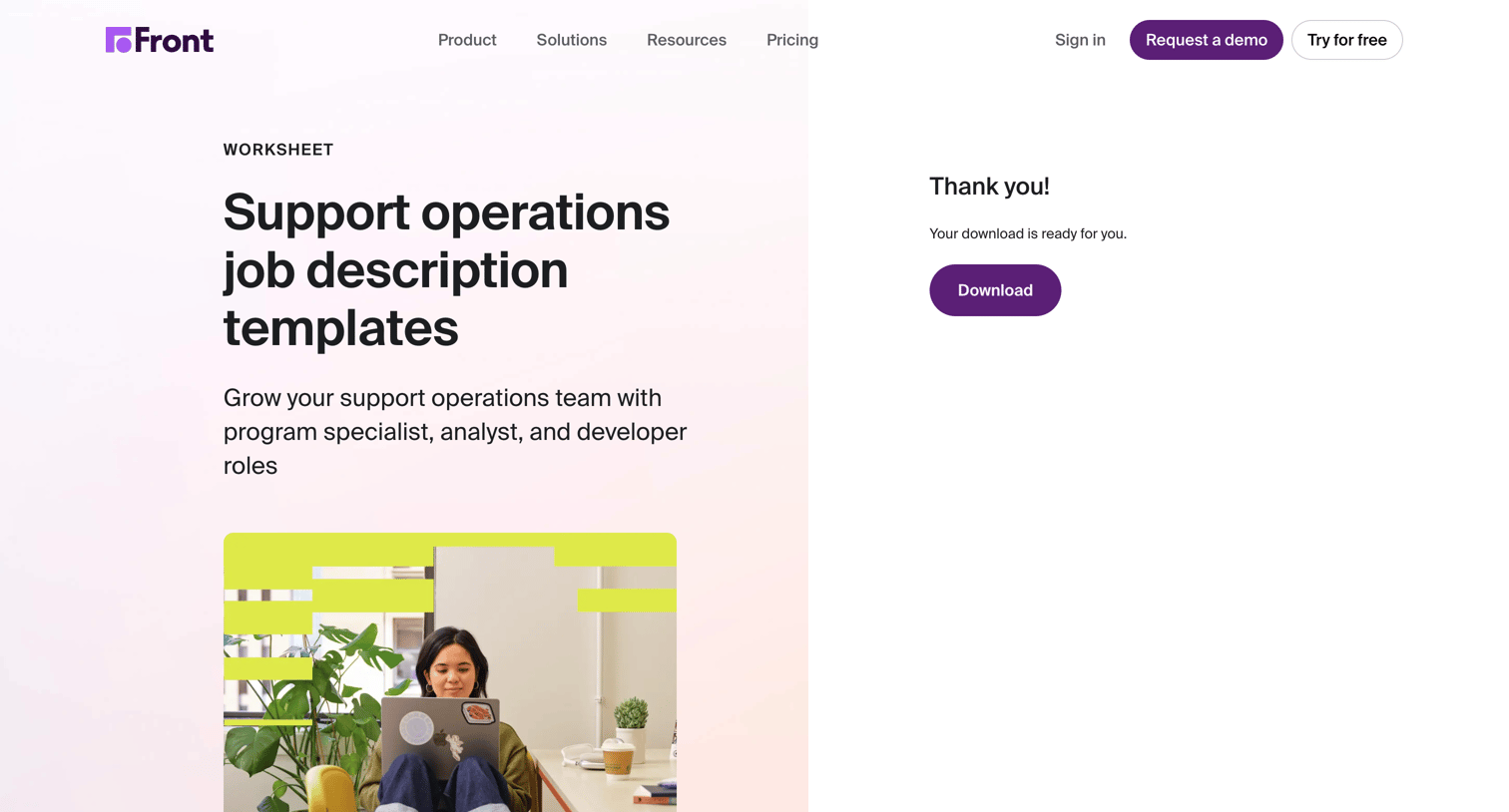 Support operations job description templates | Front from Front