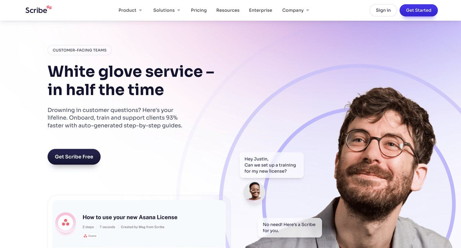 Scribe - Customer-Facing Teams — Scribe screen