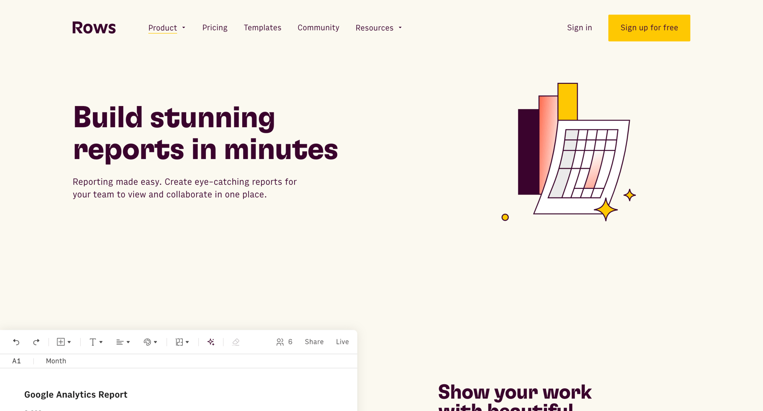 Rows - Reporting screen