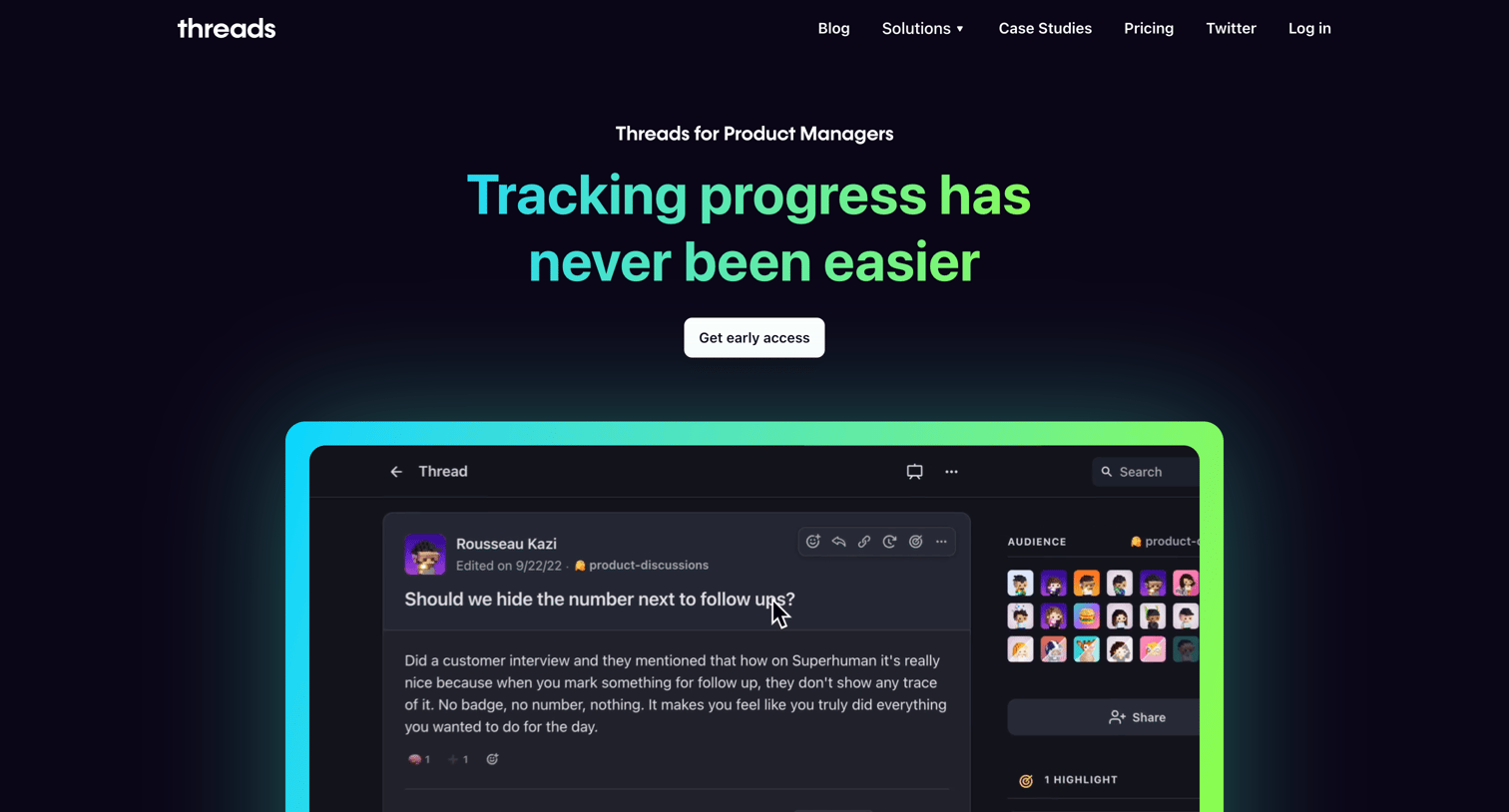 Threads - Threads for Product Managers screen