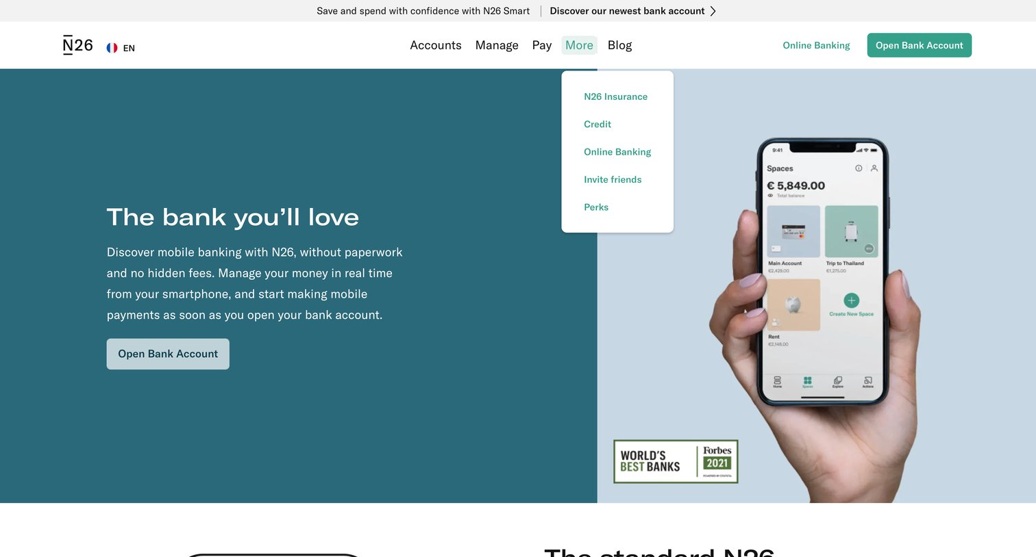 N26 - N26 The Mobile Bank ‘Best bank in the world’ by Forbes — N26 screen