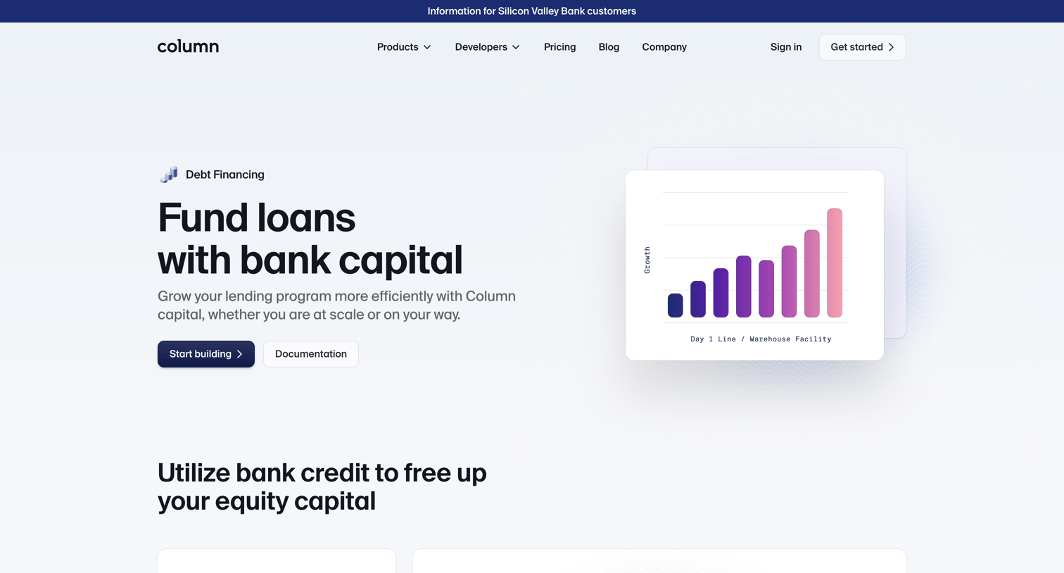 Column - Debt Financing — Column screen