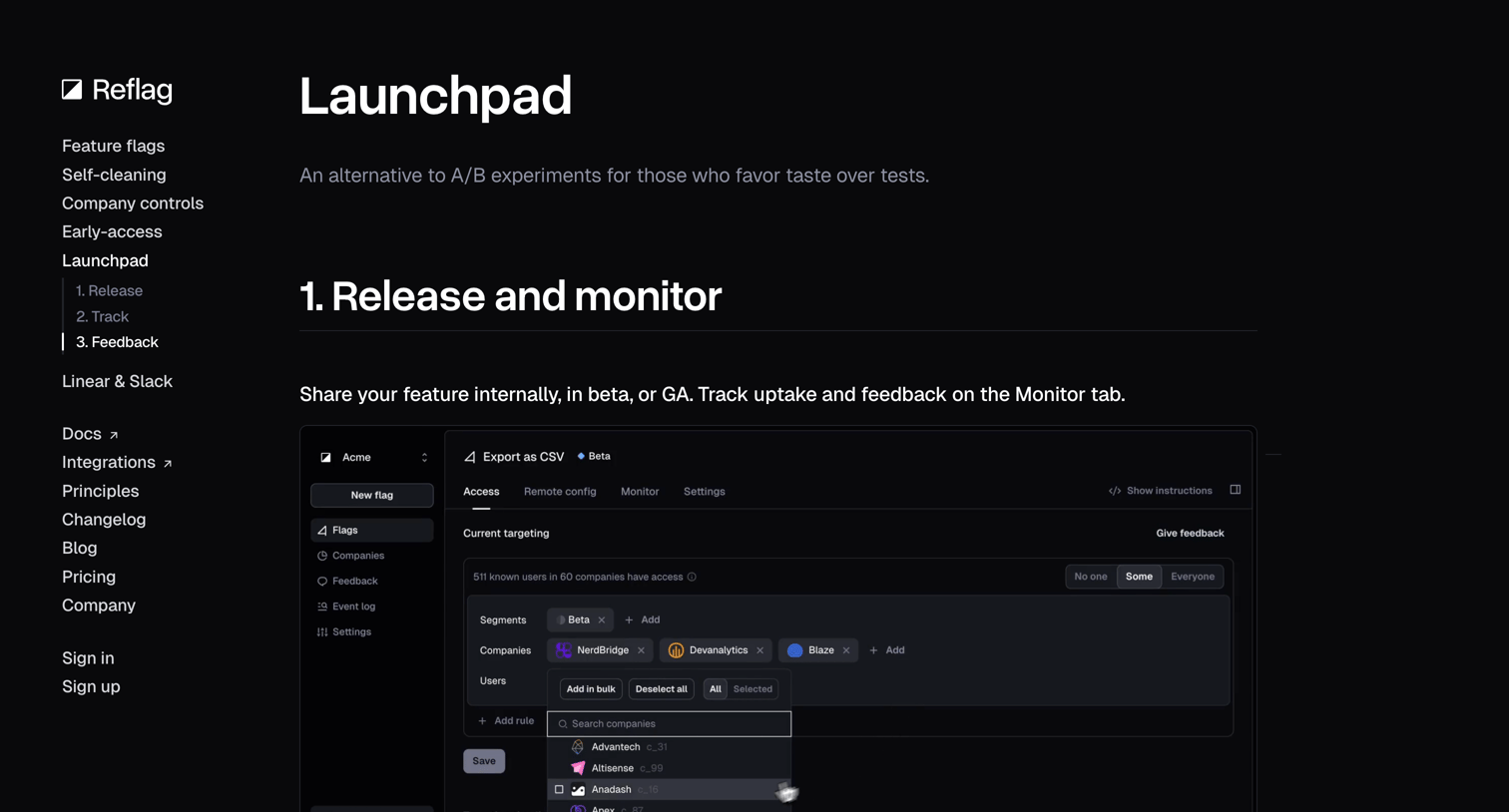 Reflag - Launchpad  Reflag screen