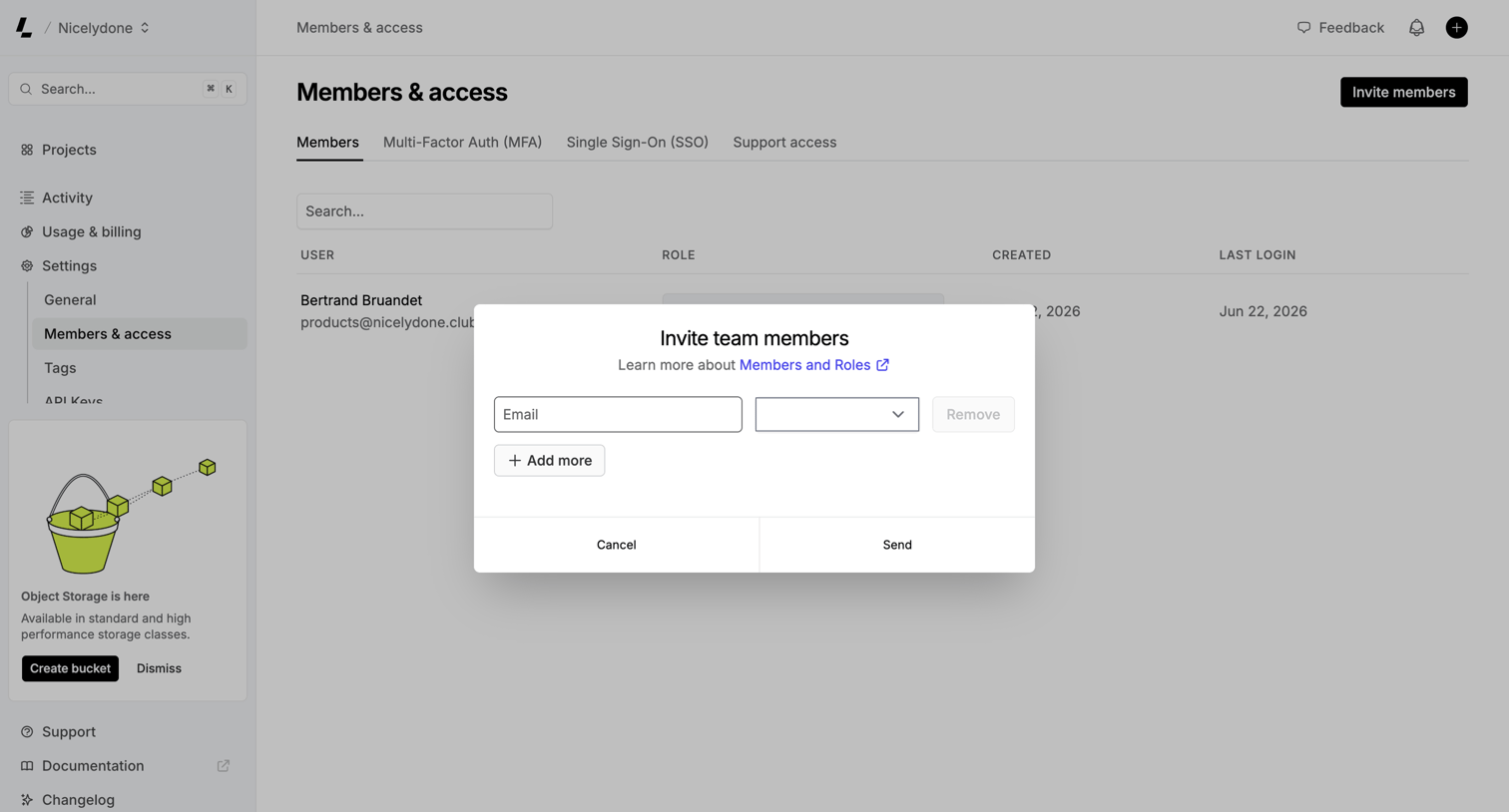 Latitude.sh - Members & access – Dashboard - Latitude.sh screen