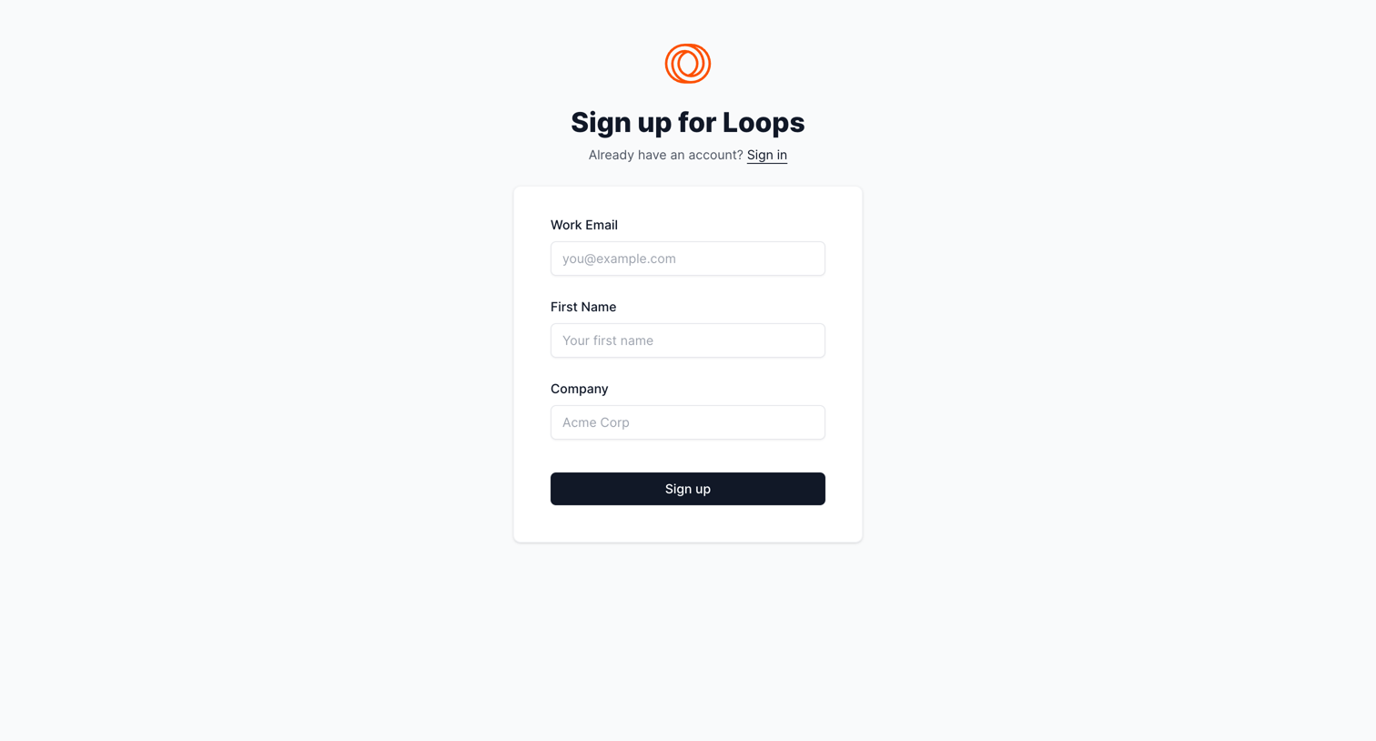 Loops screen