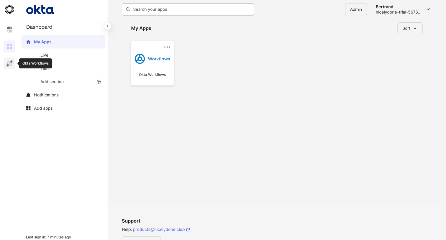 Okta - My Apps Dashboard | nicelydone-trial-5676070 screen