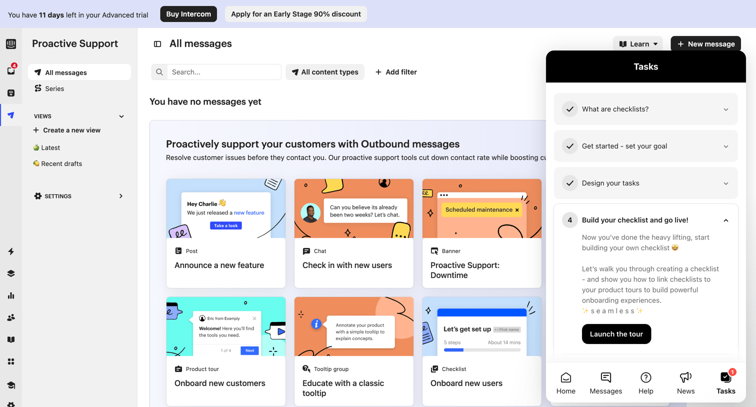 Intercom - All Messages | Nicelydone Intercom screen