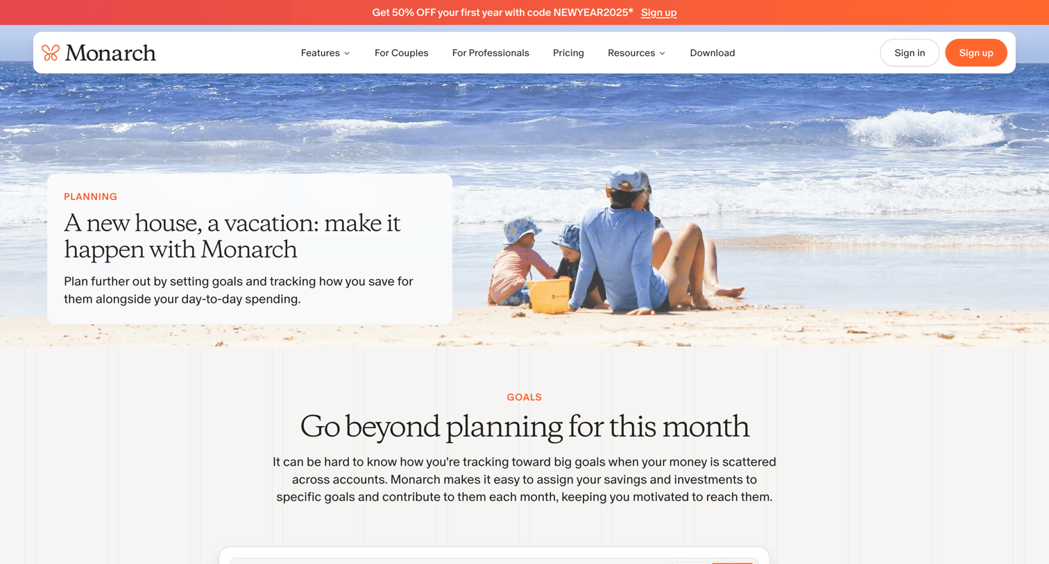 Monarch - Planning | Monarch Money screen