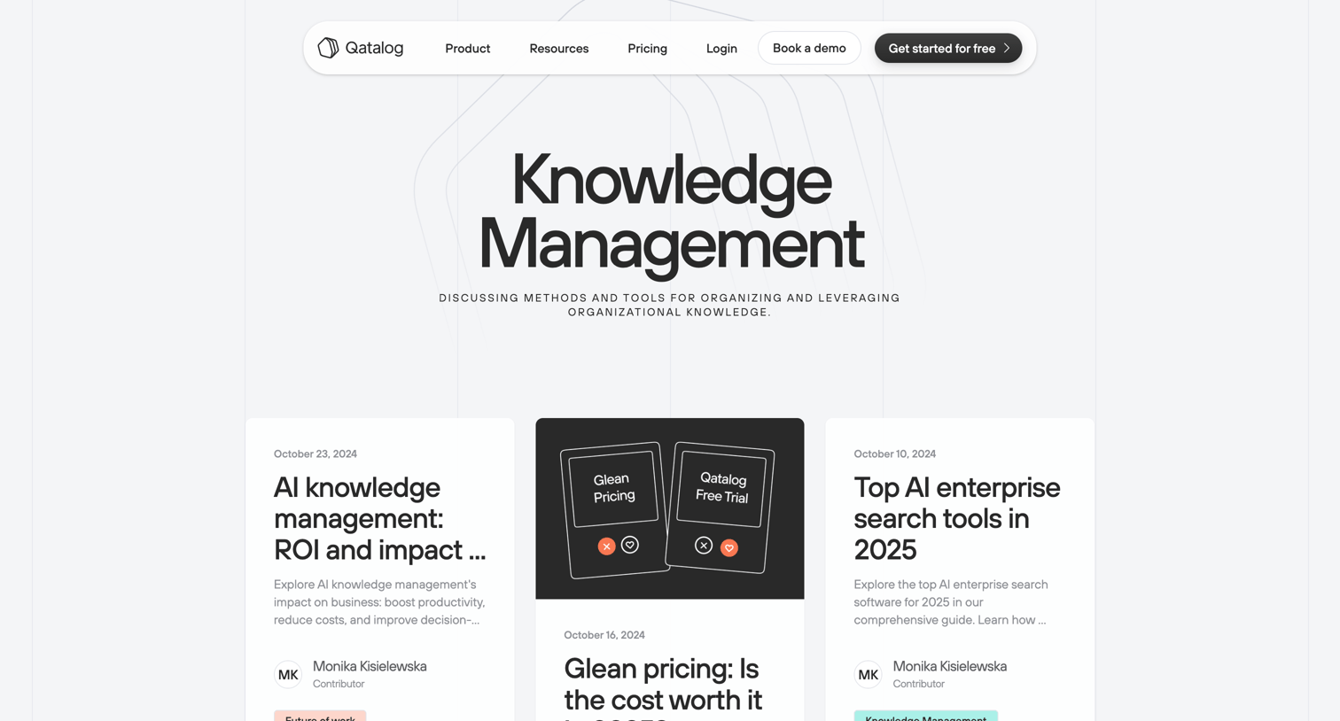 Qatalog - Knowledge Management | Qatalog Blog screen