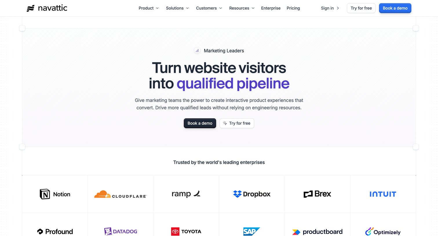 Navattic - Interactive Demos for Marketing Leaders screen