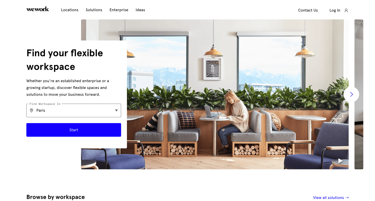 WeWork - WeWork | Office Space and Workspace Solutions screen