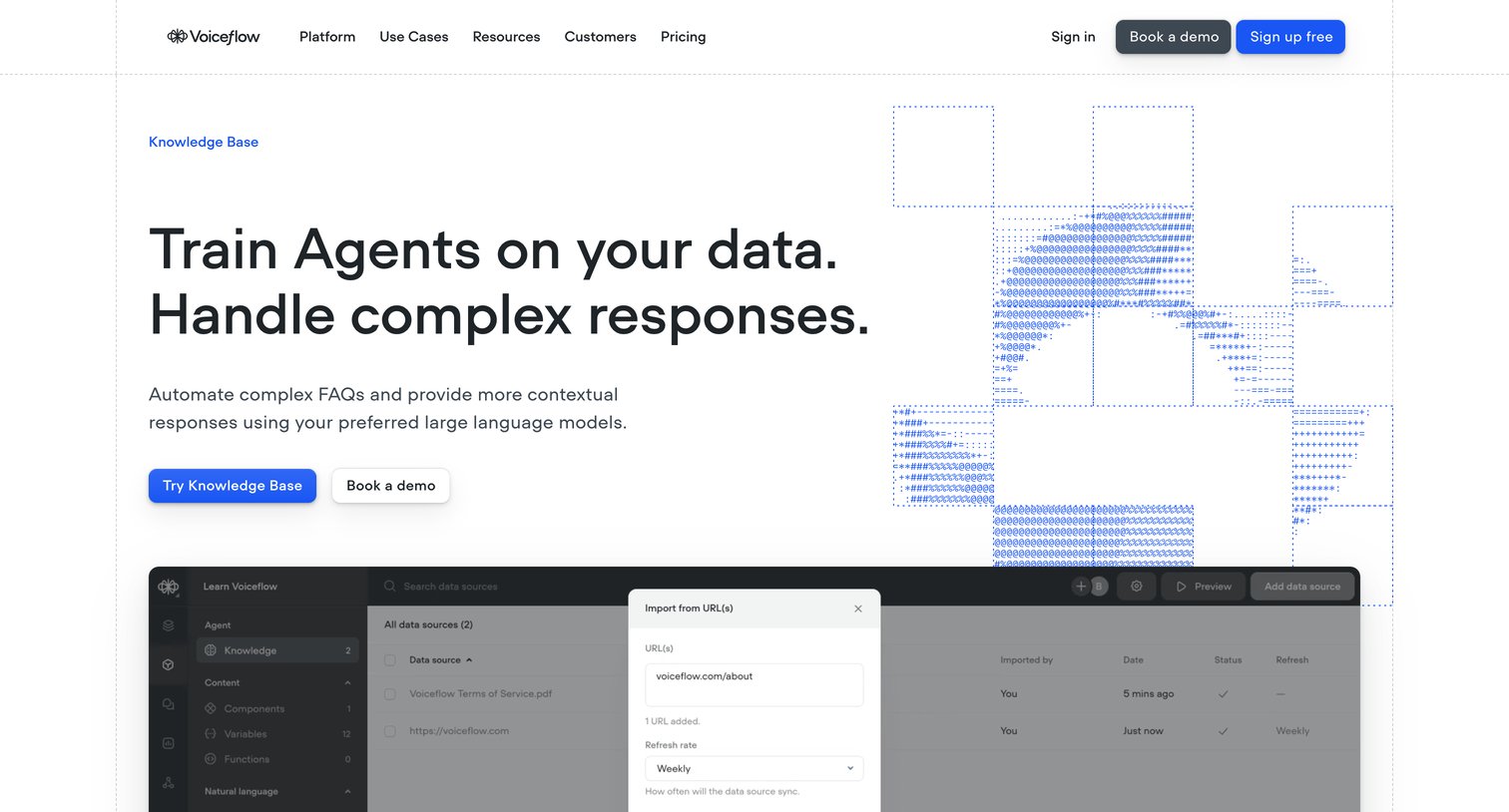 Voiceflow - Knowledge Base & Generative AI Voiceflow screen