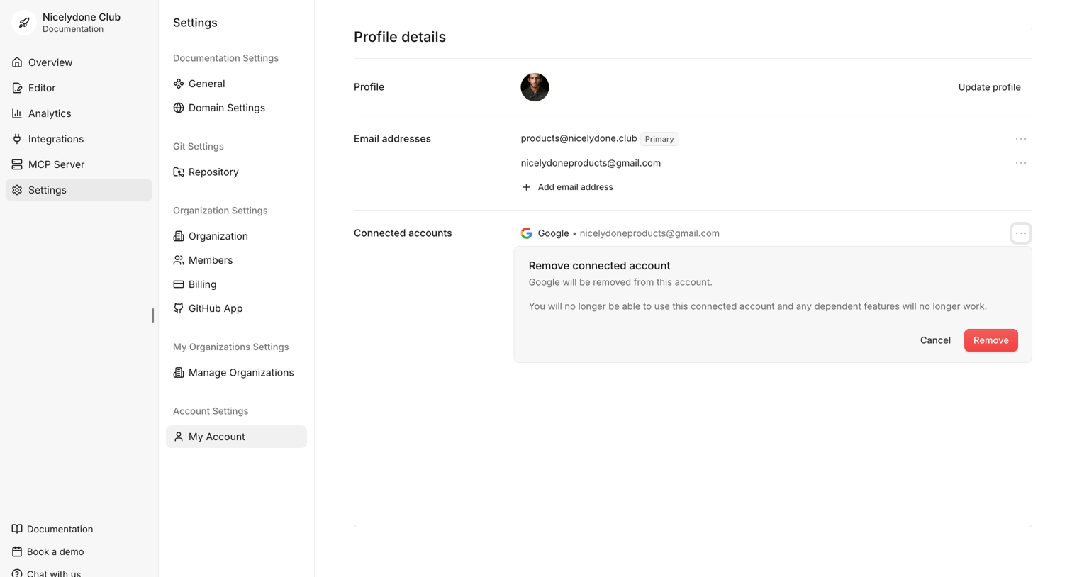 Documentation.AI - Dashboard - Documentation.AI screen
