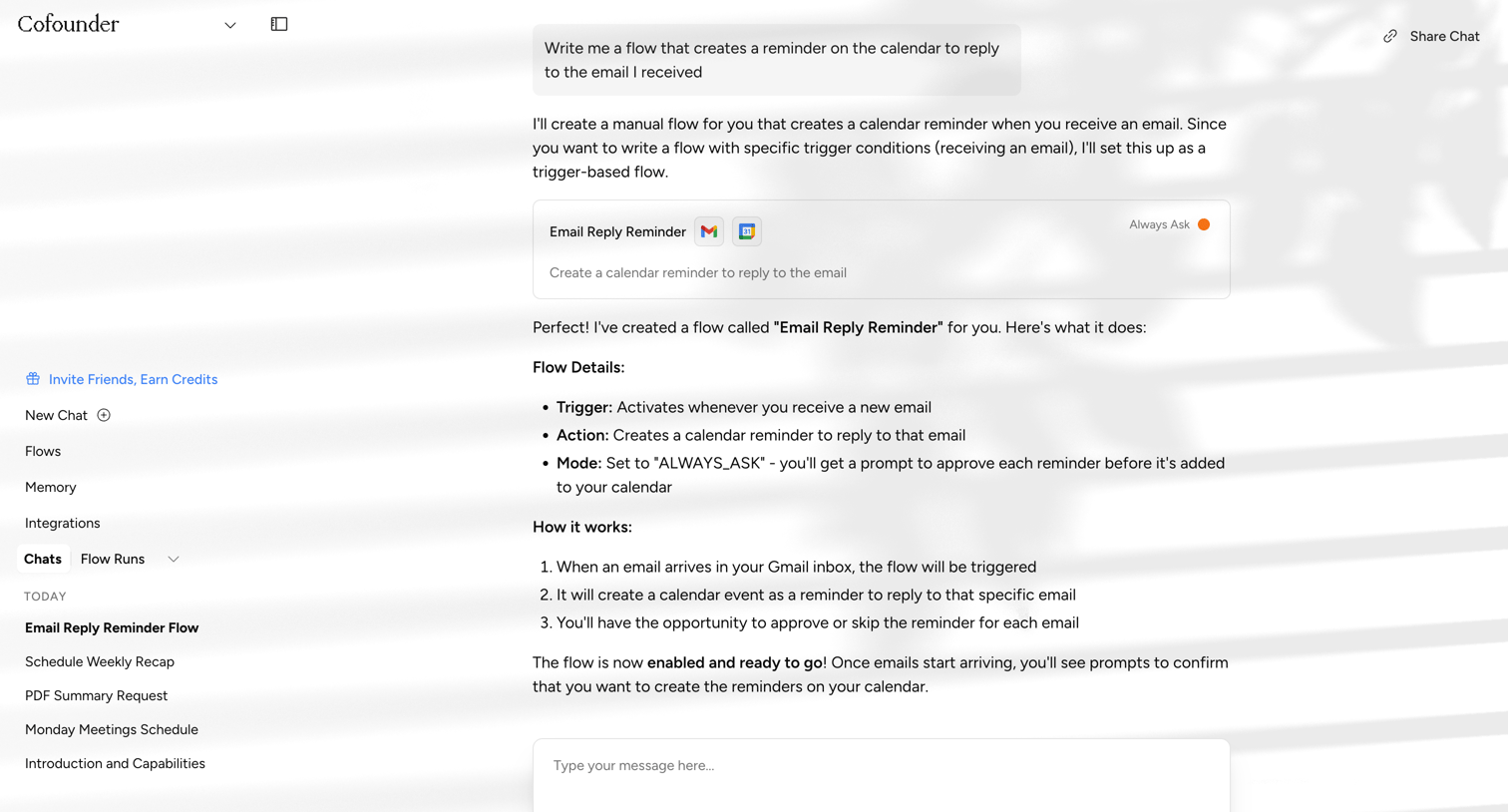 Cofounder screen