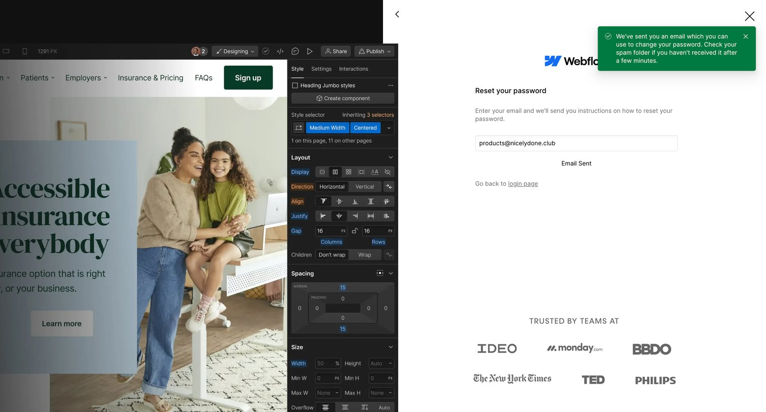 Webflow - Contact Webflow Sales team | Webflow screen