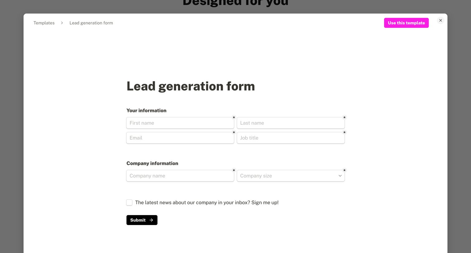 Tally - Free Online Form Builder | Tally screen