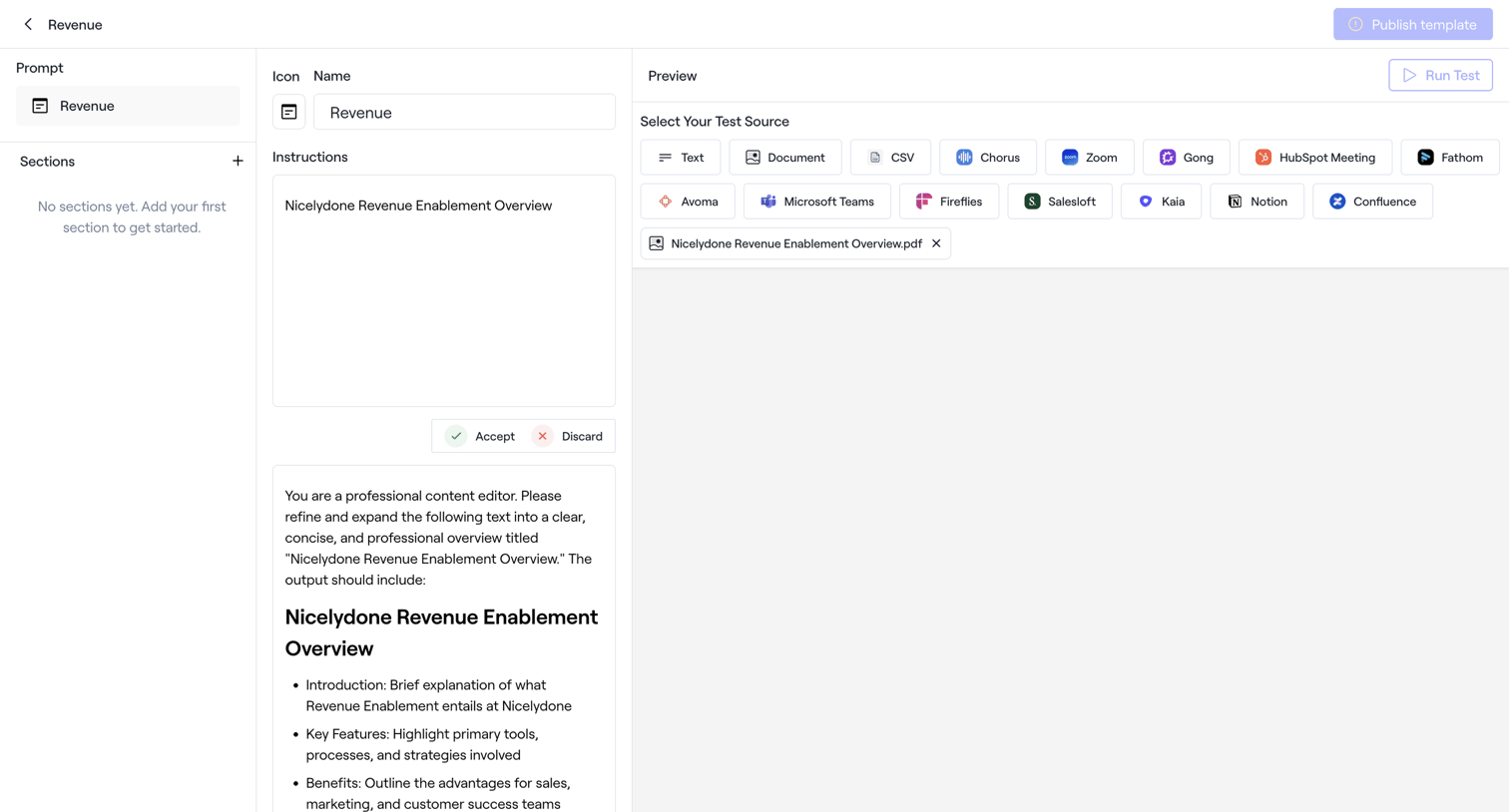 Dock - Revenue screen