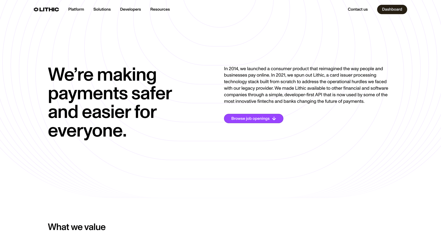 Lithic - Fintech Careers | Join the Future of Financial Innovation at Lithic screen