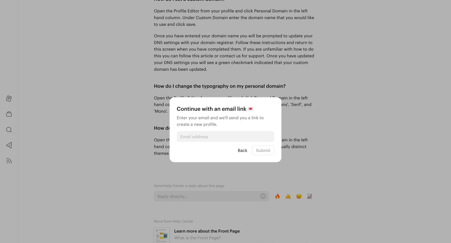 Read.cv - Learn more about Personal Domains screen