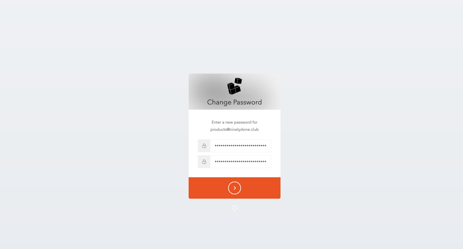 Universe - Change your password screen