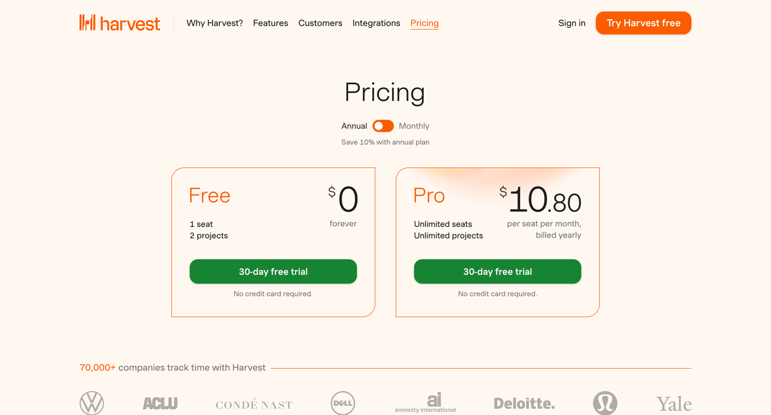 Harvest - Time Management | Invoicing at Cost Effective Pricing  Harvest screen