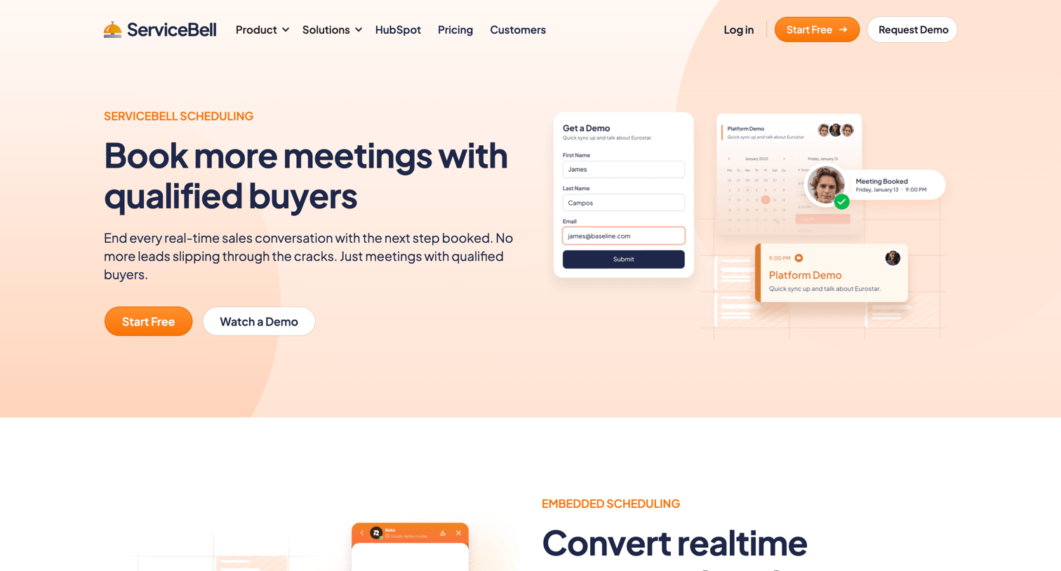 ServiceBell - ServiceBell Scheduling screen