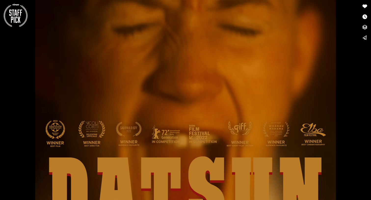 Vimeo - DATSUN - Director Mark Albiston on Vimeo screen